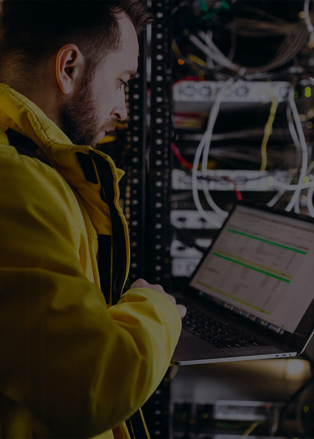 Man working on laptop